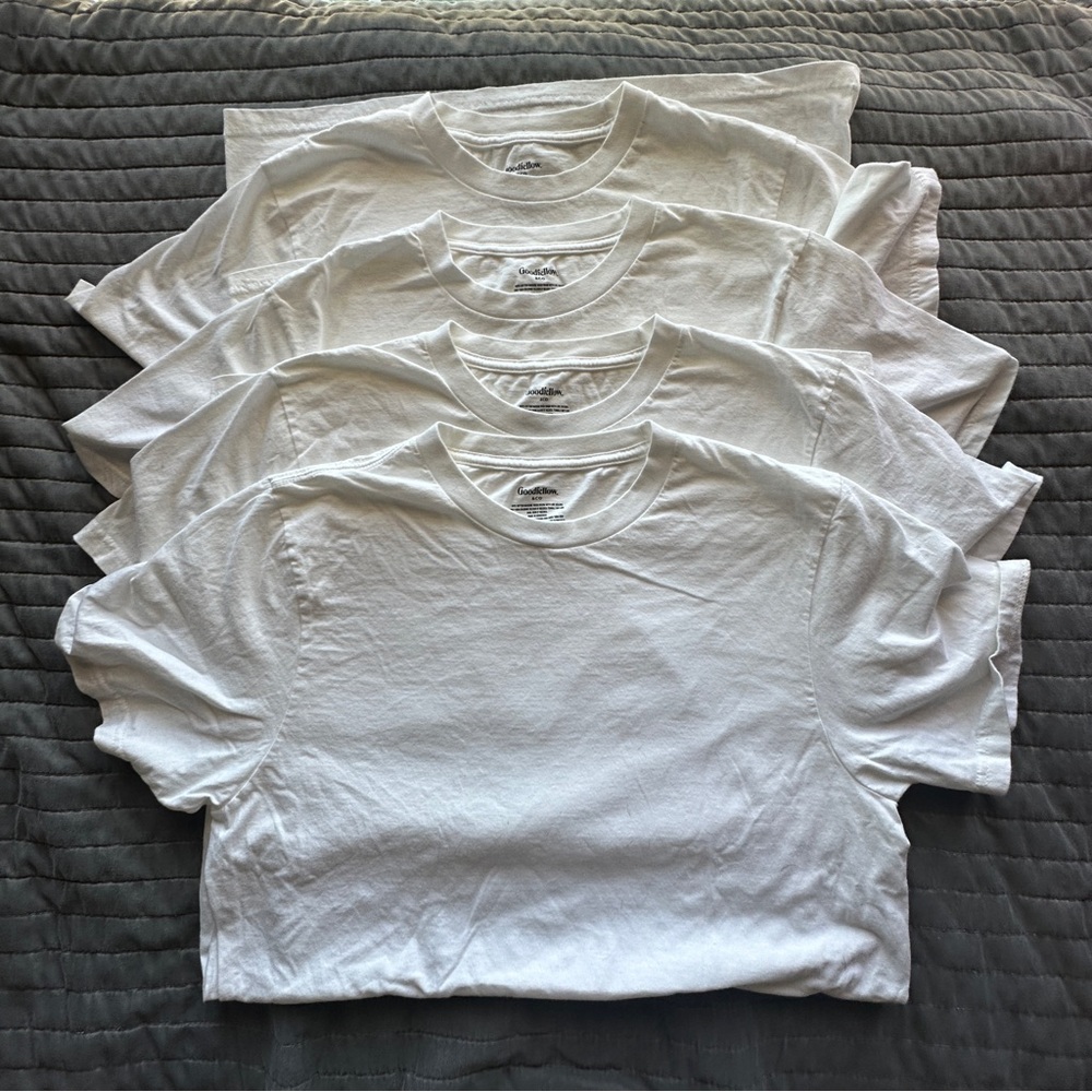 4 GoodFellow men’s white Tee’s - medium